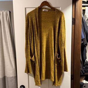 Cozy Mustard Open Front Cardigan